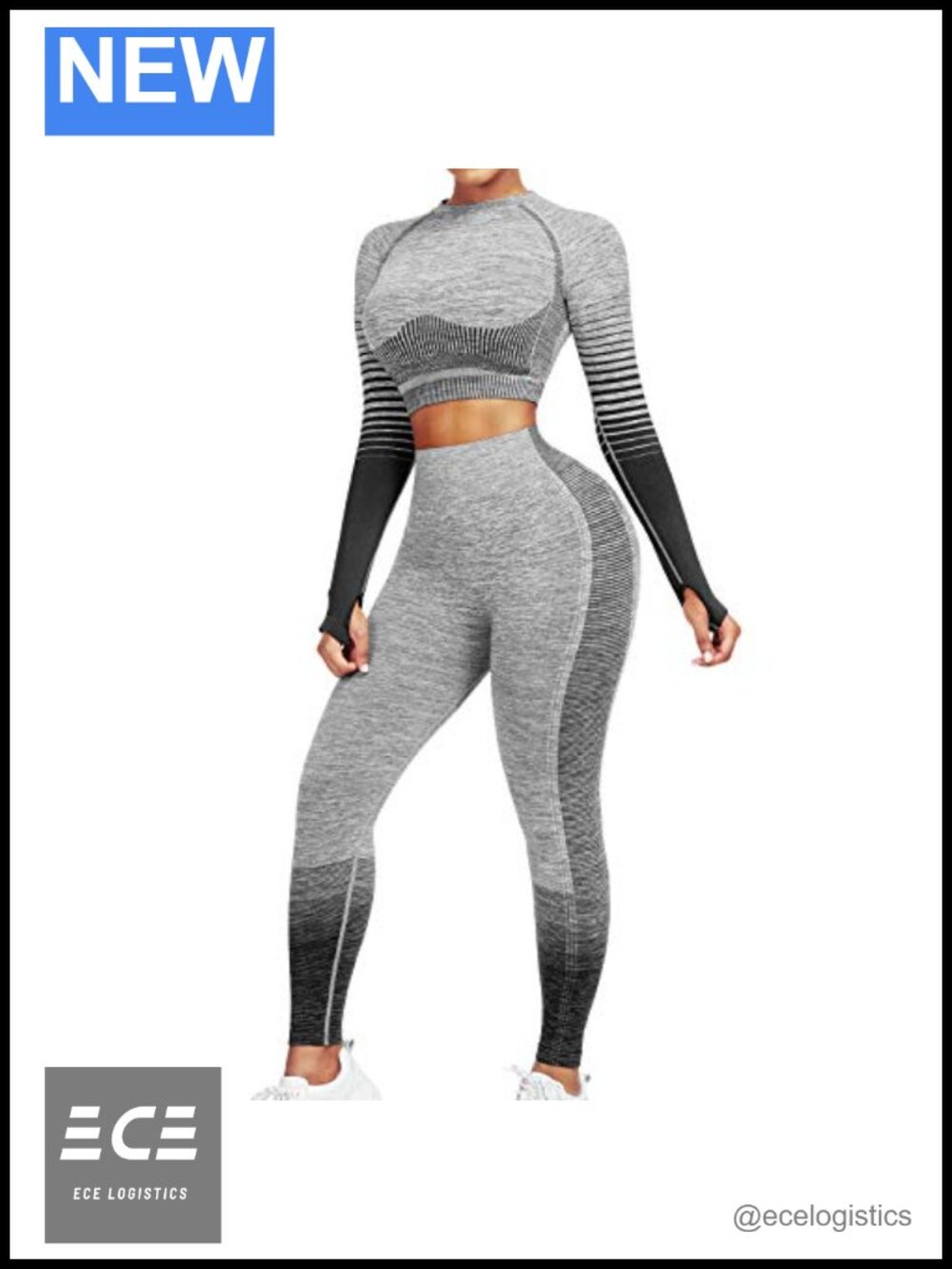 Seamless High Waist Leggings & Crop Top Workout Set Nylon Spandex